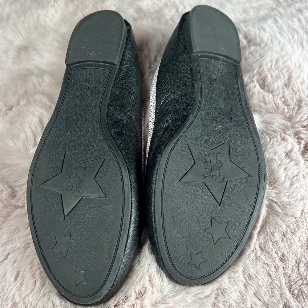 Circus by Sam Edelman Black Flats with Metal Spike Bows & Light Pink Trim | 8M - Picture 7 of 9